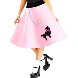 FunWorld Poodle Skirt, Pink/Black, Medium/Large 10-14 Costume