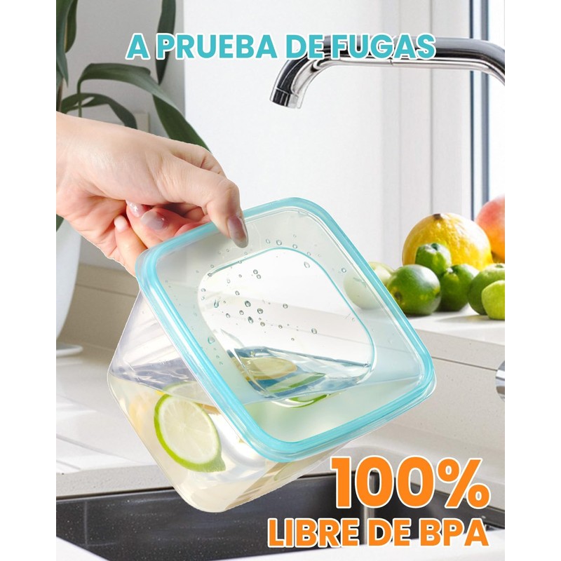 CHEFOLLA Contenedores para Alimentos Recipientes de Plastico de Termorresistente y