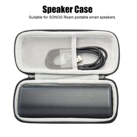 Speaker Carrying Case, for SONOS Roam Smart Speaker, Nylon and Silicone Material, Portable Hard Travel Protective Case with Handle/Zipper