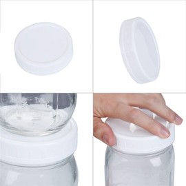 2 Dozen Regular Mouth Lids Mason Jar Lids Plastic Storage Caps for Mason Canning Jars and More, Standard, Dia 70mm, White