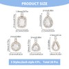 SUPERFINDINGS 20PCS 5 Style Alloy Rhinestone Pendants Light Gold Tone