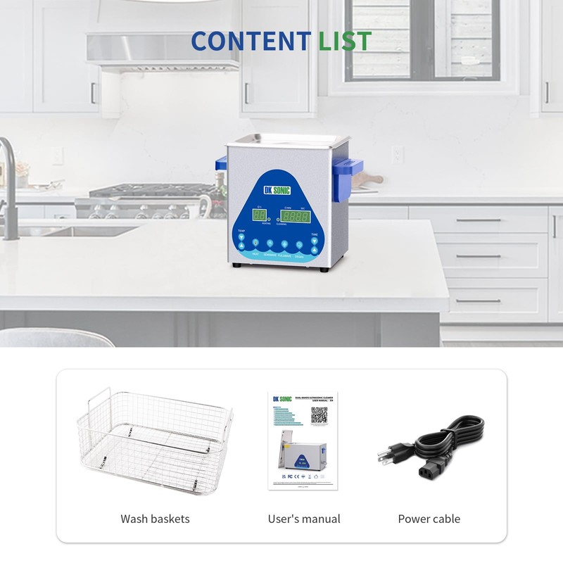 DK SONIC Ultrasonic Cleaner 2L,60W Professional Ultrasonic Jewelry Cleaner with