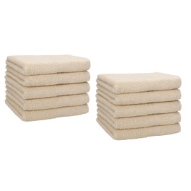 Betz Premium Guest Towel Set 100 % Cotton 30 x 50 cm Pack of 10, sand, 30 x 50 cm