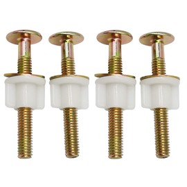 Universal Heavy Duty Toilet Seat Bolts Screws Set with Plastic Nuts and Metal Washers - Replacement Parts for Top Mount Hinges (4Pack)