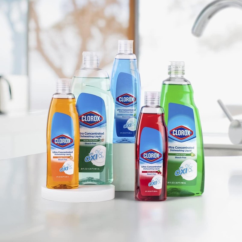 Clorox Ultra Concentrated Dishwashing Liquid Dish Soap with Oxi, Fresh