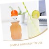 SHOWERORO 12 Pack Bear Shaped Juice Bottles with Straw Brush