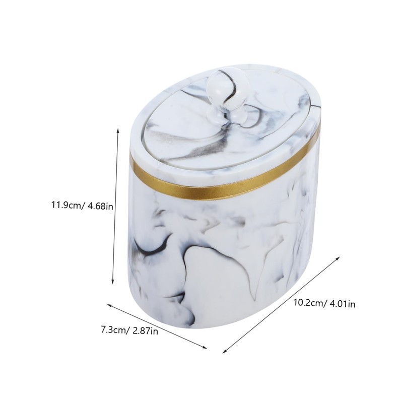 Gatuida Elegant Marble Cotton Swab Box Compact Makeup Pad Holder