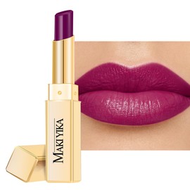 MAKI YIKA Moisture Purple Lipstick for Women Hydrated Tinted Lip Balm for Dry Cracked Lips Weightless Glossy Lip Color Juicy Finish,MA067 Jam Purple