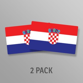 World Country Flag Decal Stickers - Two Pack - for Cars Windows Bumpers Laptops Tablets Tumblers Cups Walls (Croatia)