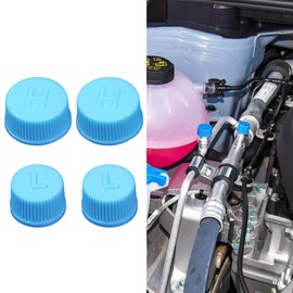 HQRNYP 2PCS Blue Replacement Valve Caps for Car Air Conditioning, Car Refrigerant Caps, Leakproof R134a AC High & Low Pressure Port Caps, Auto AC A/C System Valve Core Dust Covers Set Fit Cars (4PCS)