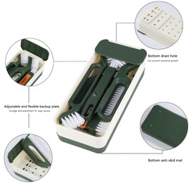 Grout Brush Tile Brush, 5-in-1 Grout Tile Brushes with Nylon Bristles, Groove Cleaning Brushes Window, Deep Cleaning for Bathroom and Kitchen, Shower, Window Rail, Seams, Floor Lines, Bathroom