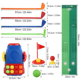 Litinliv Golfspielzeug Kinder Golf Clubs, Golfbällen Wagen, 4 Golfschläger, 8 Bälle, Indoor Outdoor Sport Spielzeug, Garten Spiel, Kinder Golfset Geburtstagsgeschenke für Jungen Mädchen 3 4 5 Jahre