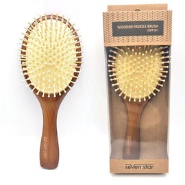 High-quality wooden paddle hair brush S scalp massage brush wooden comb / 고급 우든패들 헤어브러쉬 S 두피맛사지브러쉬 나무빗