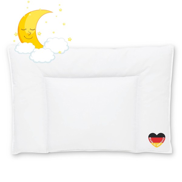 Koru Kids® Children's Pillow 40 x 60 cm - 100% Cotton - Children's Pillow - Washable at 60 Degrees - Children's Pillow - Oeko-Tex - Children's Pillow - Children's Pillow - Made in Germany - Filling