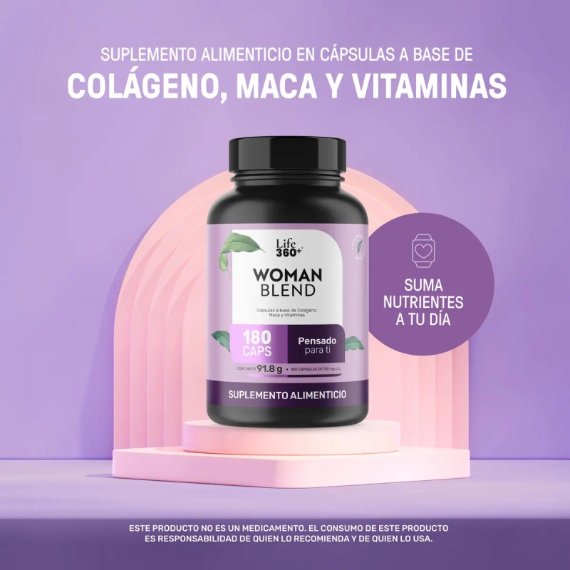 Multivitamínico Mujer 180 Cápsulas Sabor Suplemento Alimenticio Life360