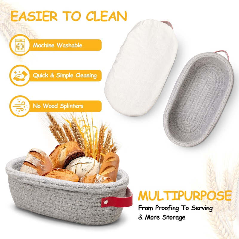Dimpola Banneton Bread Proofing Basket - Cotton Oval Banneton Basket