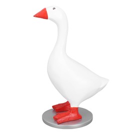 Cocoarm Magnetische Gänse-Schlüsselhalter, Harz-Gänsestatue Schlüssel-Aufhänger mit Magnetischem Schnabel für Home-Deko Einzugsgeschenke (Mit Sockel)