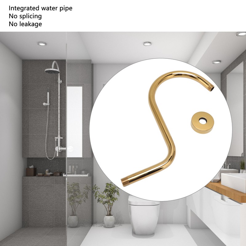 Stainless Steel S Shaped Raised Shower Arm and Flange NPT
