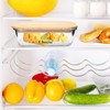Yomjarl Cheese Container for Refrigerator,Glass cheese slice holder with Wooden