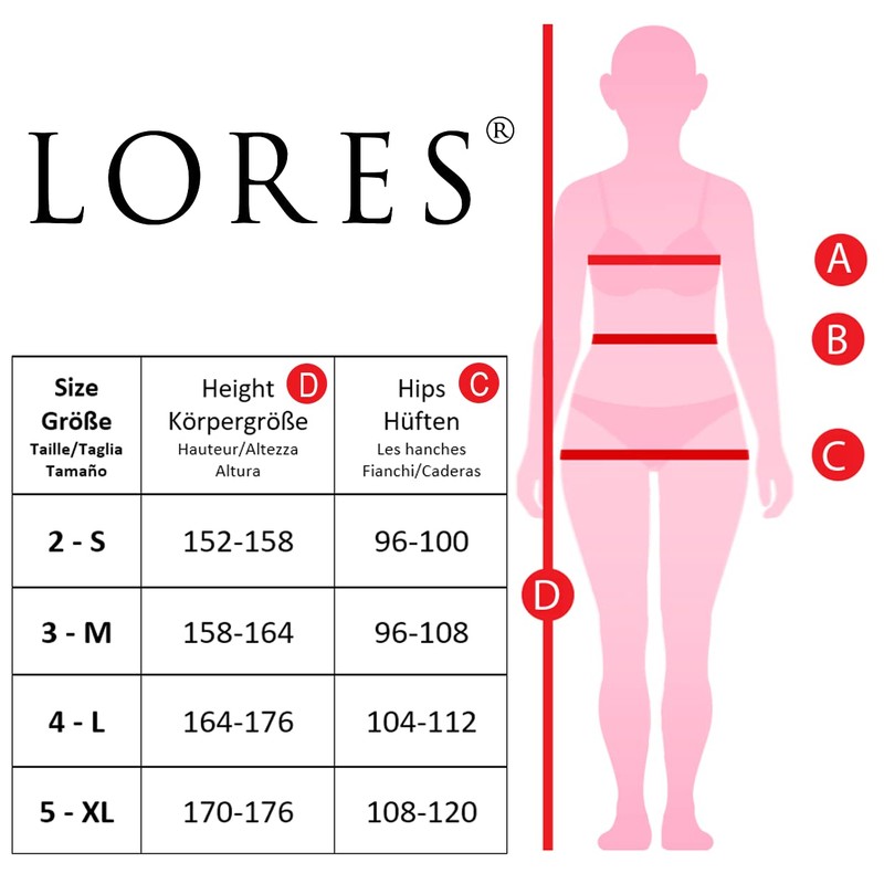 LORES Satin Womens Tights 100 Denier Thick Shiny Look Plain