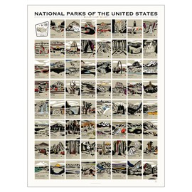 Pop Chart | National Parks of the United States Scratch-Off Map | 12" x 16" Scratch-Off Wall Decor | Track Your Travels to All 63 Parks With This Bucket List Scratch-Off Map | 100% Made in the USA