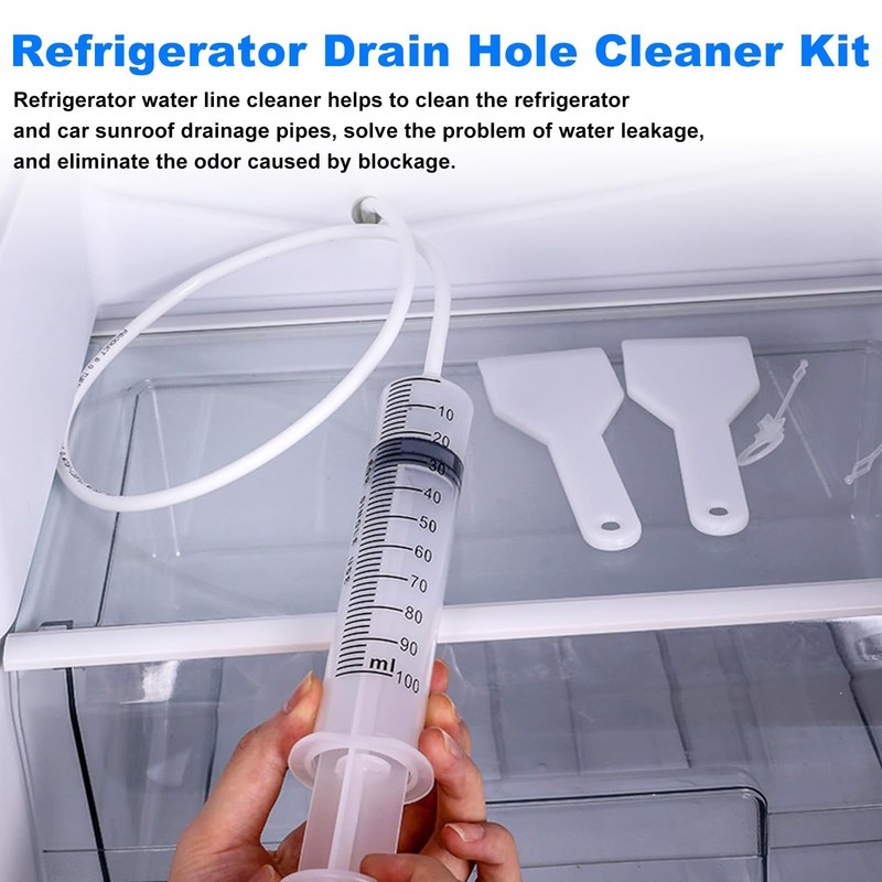 Refrigerator Drain Cleaning Tool, 8 PCS Reusable Waterline Buddy For