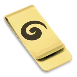 Comfort Zone Studios Stainless Steel Koru (Spiral) Maori Symbol Classic Slim Money Clip Credit Card Holder, Gold