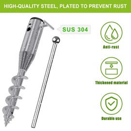 Lifeswell Beach Umbrella Sand Anchor, Heavy Duty Screw Anchor for Sand & Grass, Portable In-Ground Windproof Base with 3 Sleeve Design, Fully Welded Holder Fits 1" to 2" Outdoor Umbrella Poles