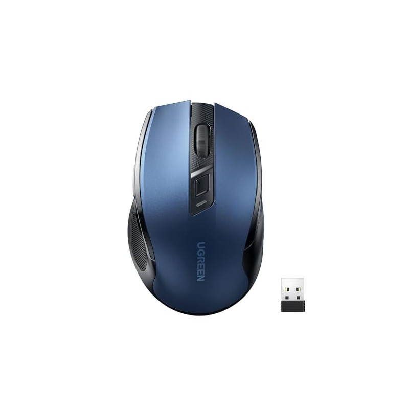 UGREEN Silencioso Mouse Inalámbrico 2.4 GHz con Receptor USB, 15M