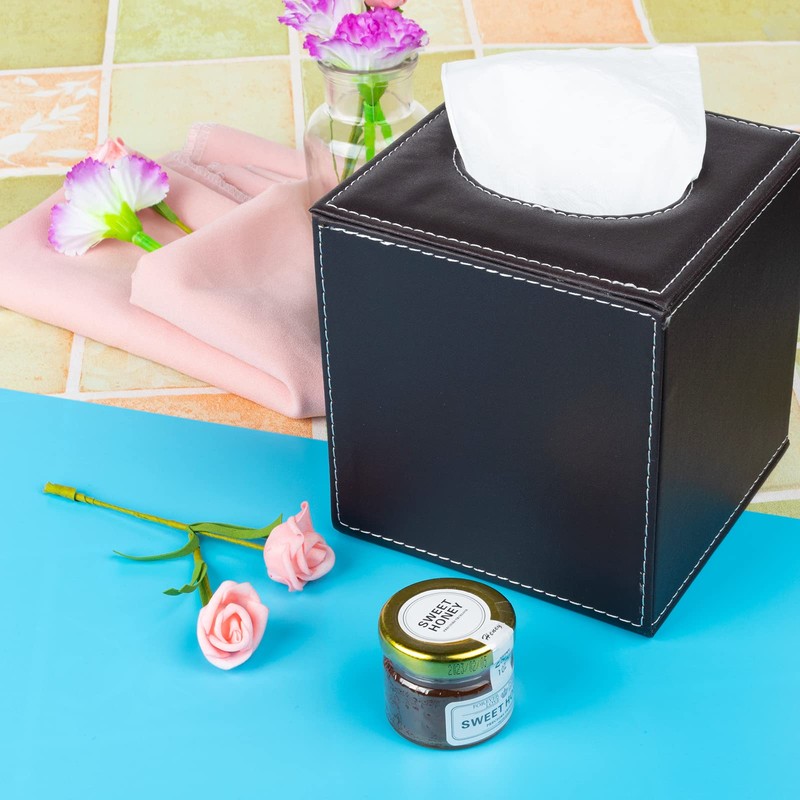 PU Leather Tissue Dispenser - Facial Tissue Box Cover and