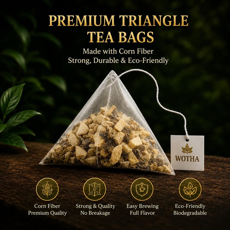 WOTIHA 150 Premium Ginger Tea Bags, 100% Pure Ginger Root,