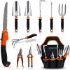 QINGFANGLI Garden Tool Set,10 PCS Stainless Steel Heavy Duty Gardening
