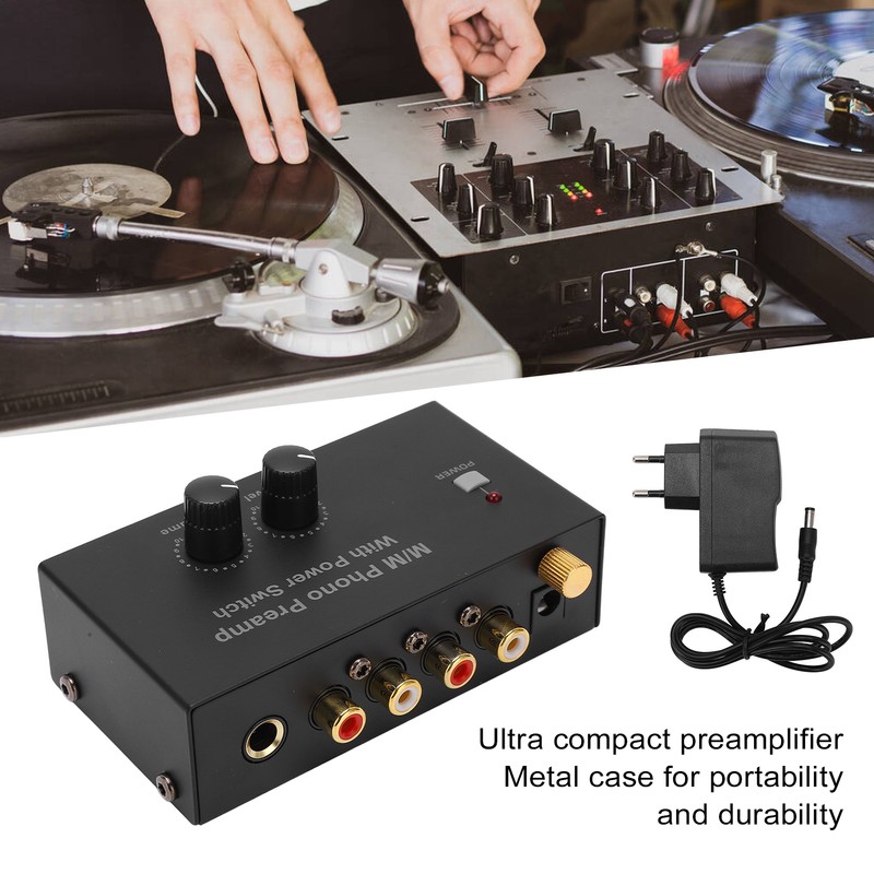 Phono Preamp RCA L R Input Output Level Turntable Volume