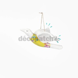 Décopatch - Ref SA154O - Hanging Bird - Papier Maché Object to Decorate - 22 x 24 x 9.5cm - Decorate with Décopatch Papers & PaperPatch Glue, Glitter, Paints, Brown