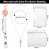 Retractable Badge Reel Lanyard with ID Holder, 3 Pieces Beaded