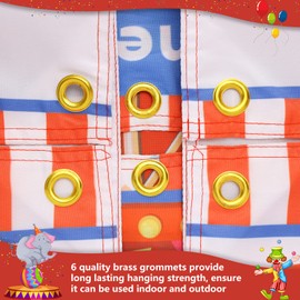 Arosche Carnival Decorations Banner 120" x 20" Double Printed Welcome To The Carnival Circus Bunting Holiday Carnival Themed Party Decorations Banner for Indoor Outdoor Garden,Lawn,Yard Decorations