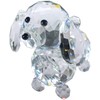 Amlong Crystal Figurine Crystal Dog Cut Glass Collectible, Black Nose
