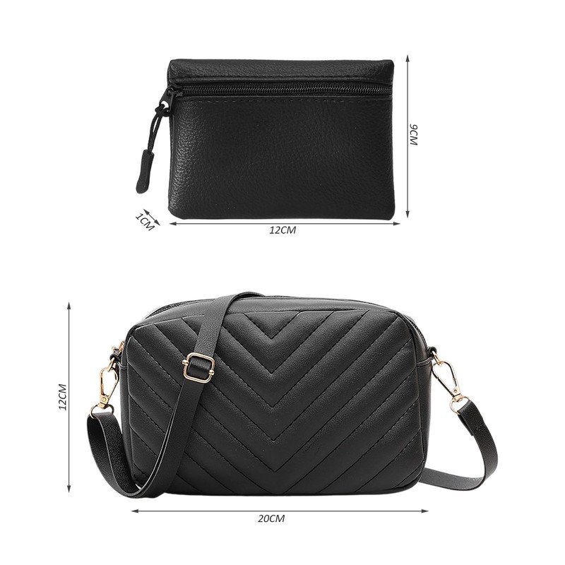 ZBHDEYG 1 Shoulder Bag with Wave Pattern, 1 Purse with