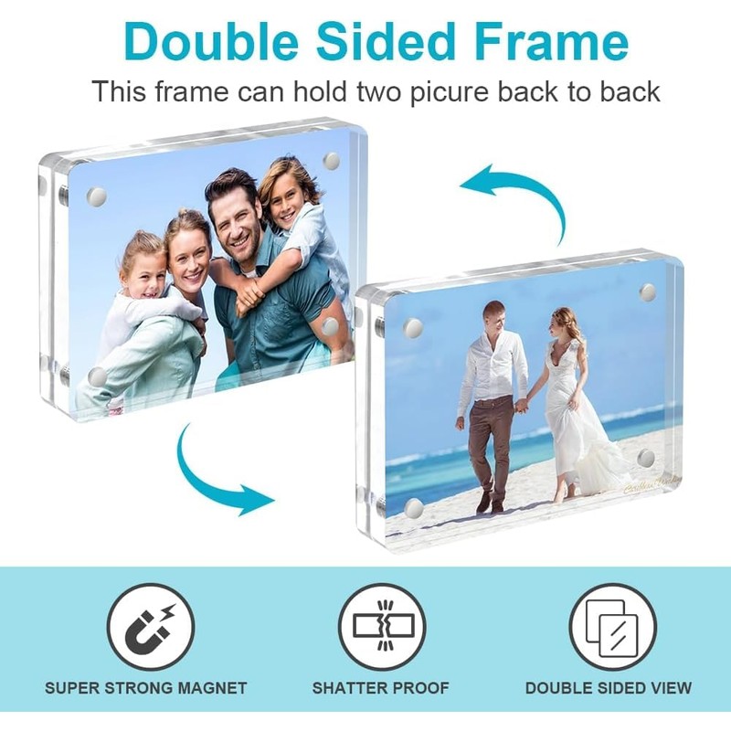 kuchisity 3'' x 3'' Acrylic Picture Frames 12Pcs,20mm Clear Double