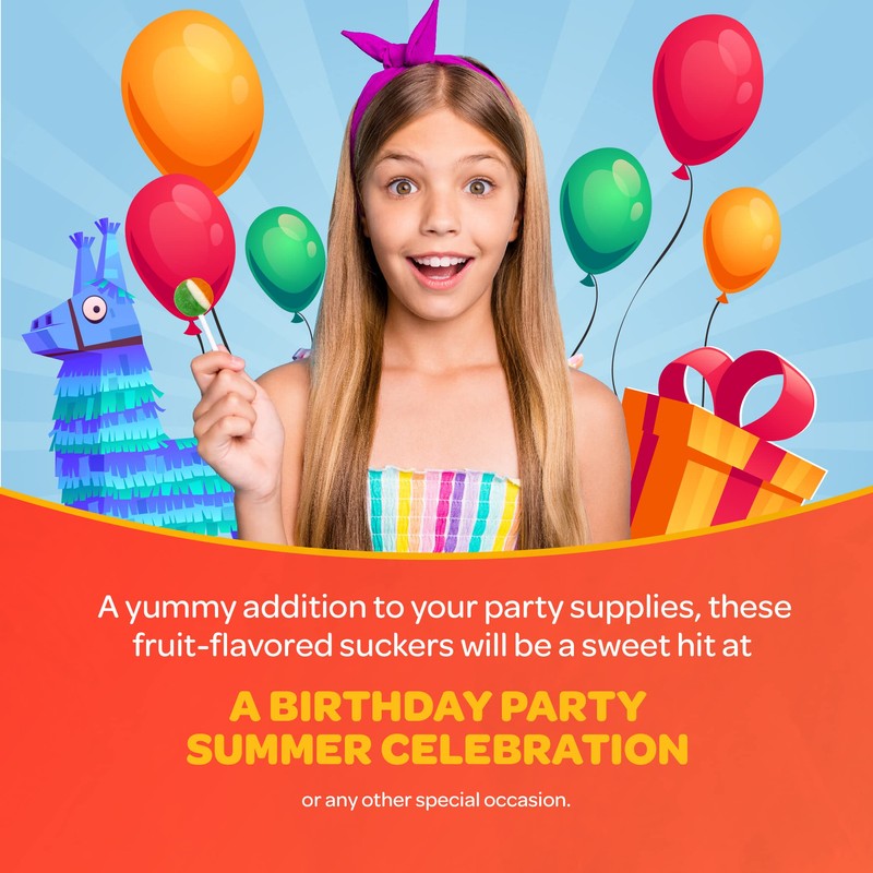 Funpops Flat Lollipops Fruit Flavored Hard Candy, Bulk Pack 2