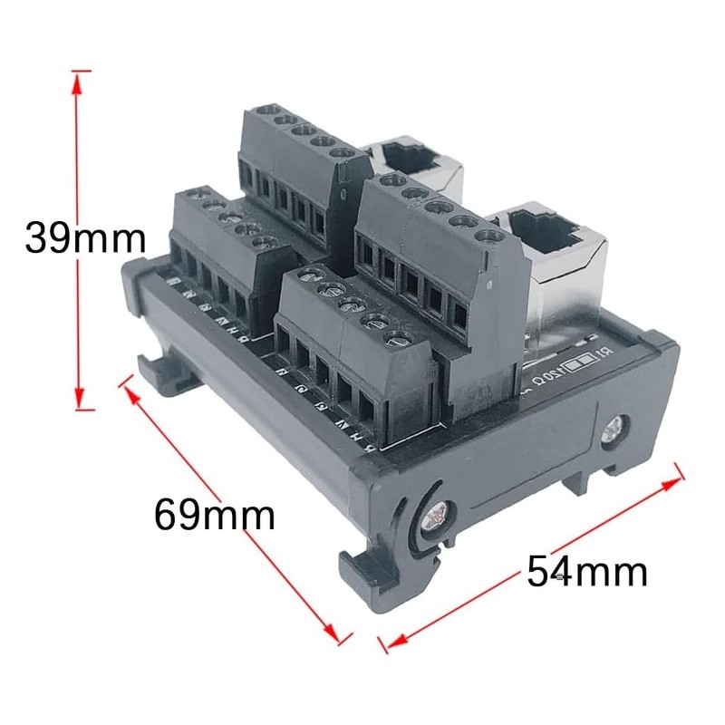 Harrisen RJ45 8P8C DIN Interconnect Mount Ethernet Connector Distribution Breakout