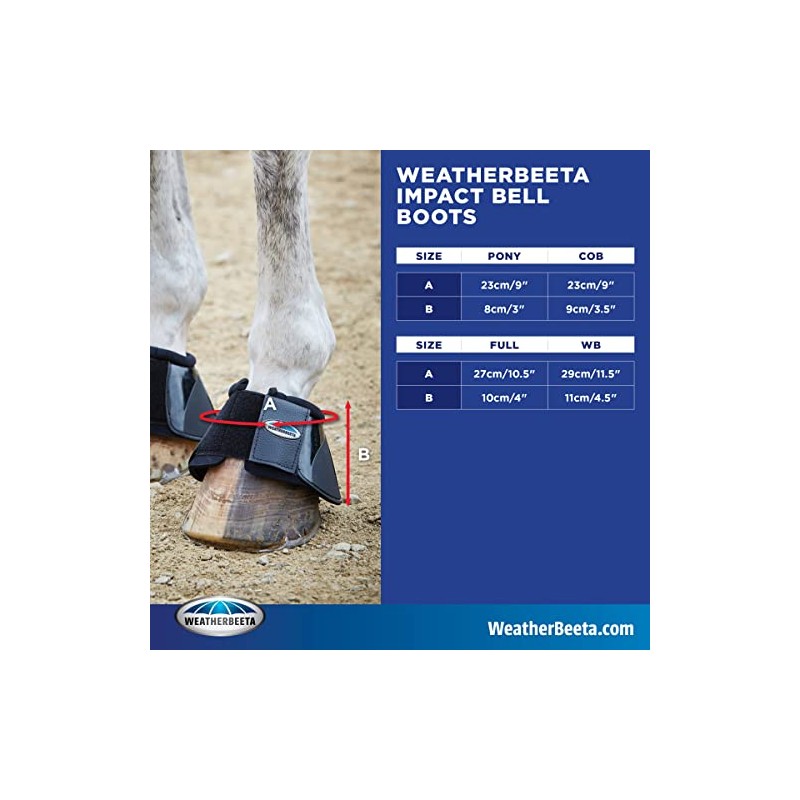 WeatherBeeta Impact Bell Boots, Black, Pony