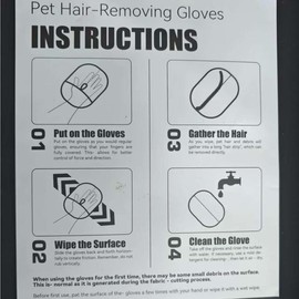 Pet Hair Removal Glove Instruction Manual Packed together with the product Included inside the package