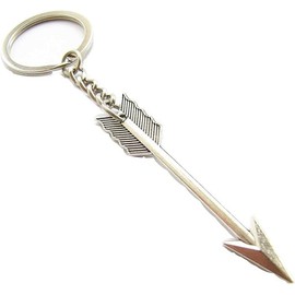 Silver Bow and Arrow Key chain Arrow Keyring Boho Keychain Archer Gift Crossbow Bow Jewelry Archery (arrow with chain 1.1x6.5cm) Beading and Jewelry Findings