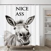 LKFBSC Funny Donkey Shower Curtain, Black and White Farmhouse Animal