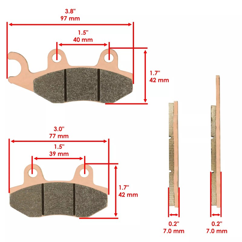 Caltric Brake Pads for Yamaha Raptor 700 YFM700 Front Rear