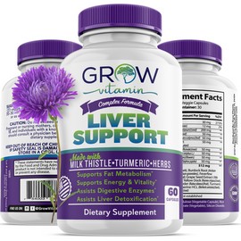 Grow Vitamin Liver Cleanse, Detox & Repair, 1,166 mg Support Supplement with Milk Thistle