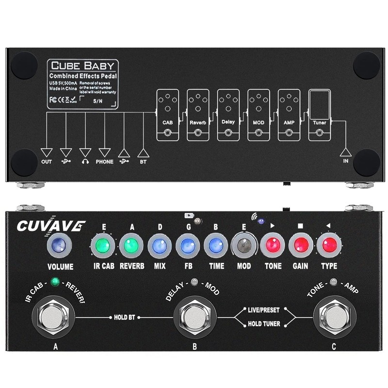 Multi Effects Guitar Pedal,Cube Baby Guitar Multi Effects Pedal Delay