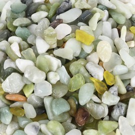 Ausluru 11lbs Natural River Rocks, Polished Pebbles for Plants Garden, 0.3-0.8 inch Decorative Jade Stones, Ideal for Fish Tank, Vases, Crafting, Home Decor and Garden Landscaping Rocks,Jade