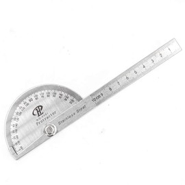 0-180 Degree Angle Ruler Carpenter Woodworking Tool Stainless Steel 100mm Arm Measure